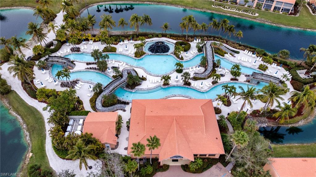 Drone / aerial view of a large body of water