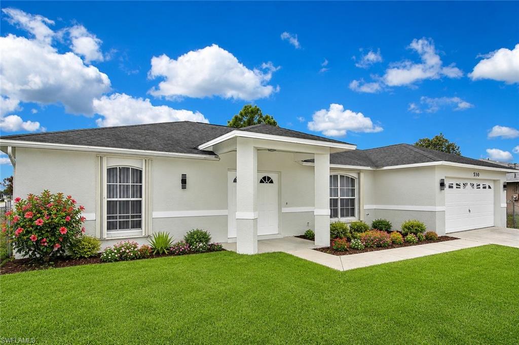 Lawn & flowerbeds have been virtually enhanced