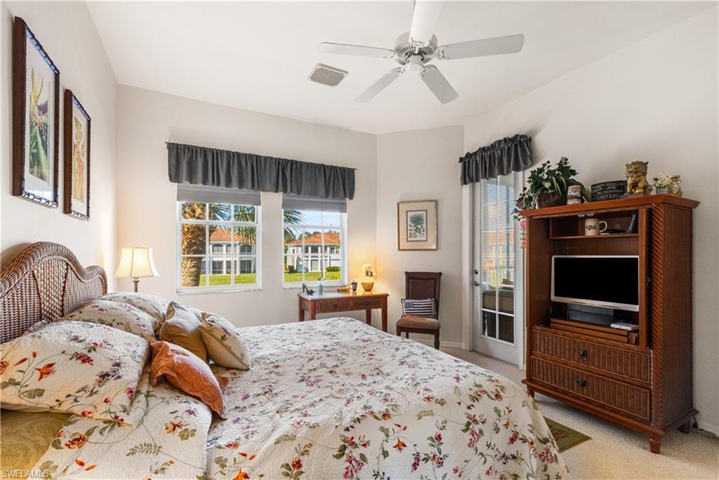 King-sized bed, large Primary Suite. Views to lake.