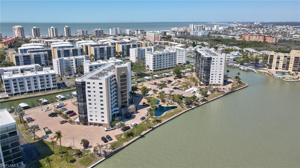 View of urban area featuring a nearby body of water