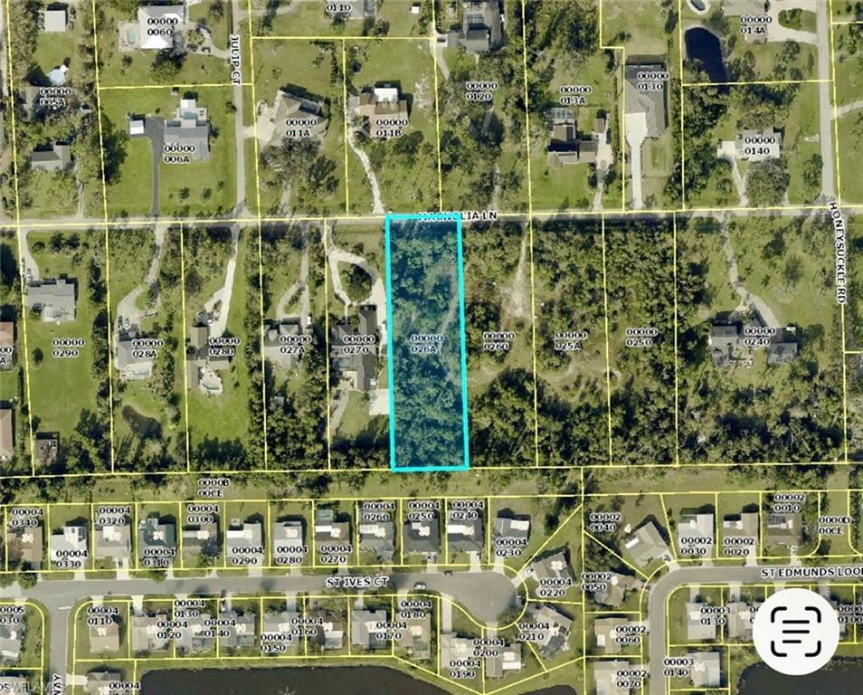 Aerial view of property's location featuring property boundaries highlighted