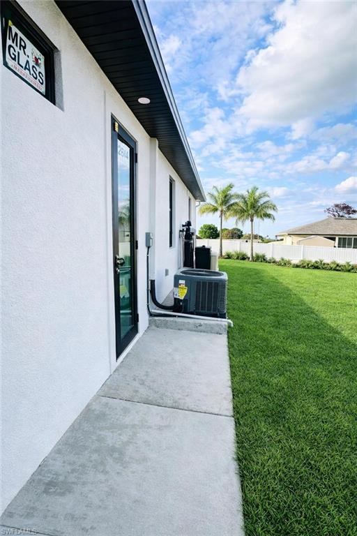 View of yard with a patio area-reel color grass