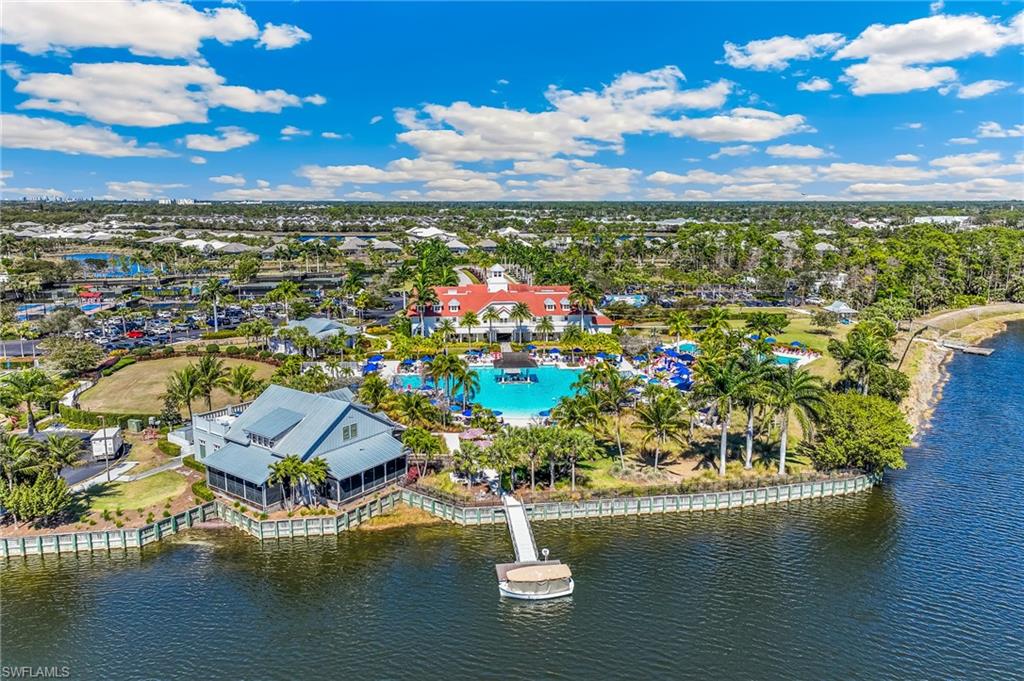 Aerial view of a large body of water