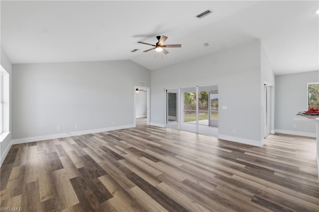 Living room from Master Bedroom across to kitchen and formal dining
