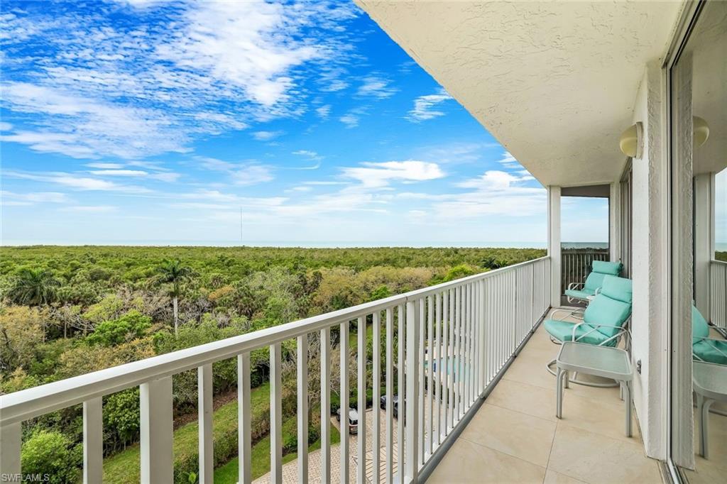 Balcony with a forest view