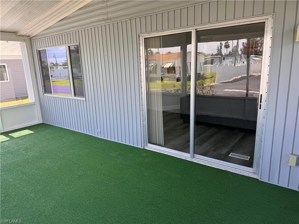 Sun room facing living/dining area of home