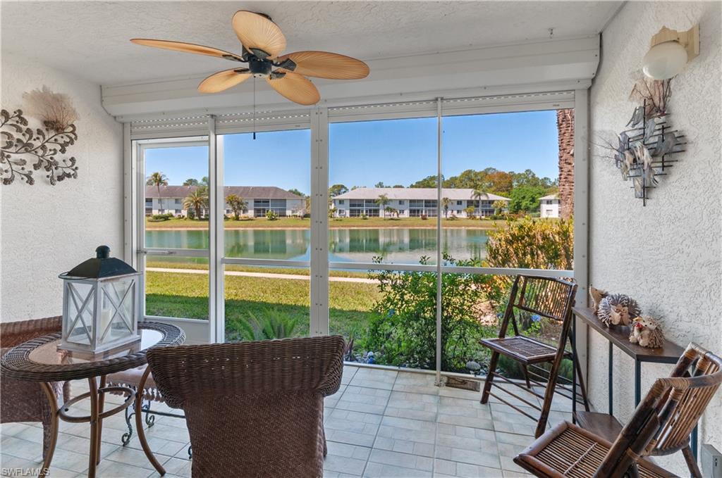 Screened lanai with electric shutters