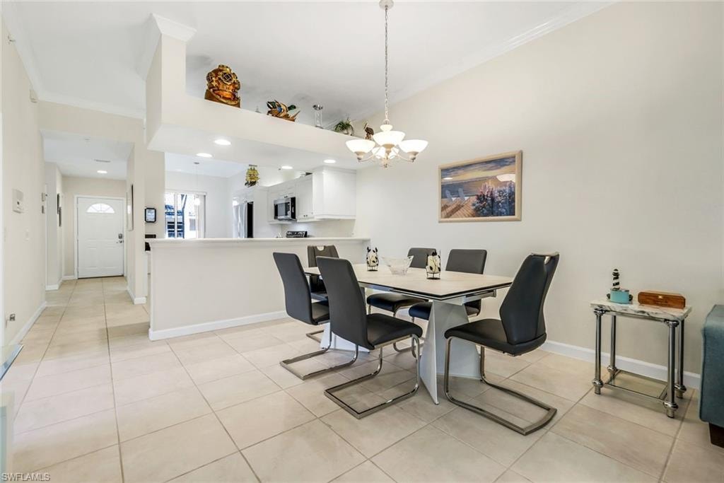 Dining area and breakfast bar.