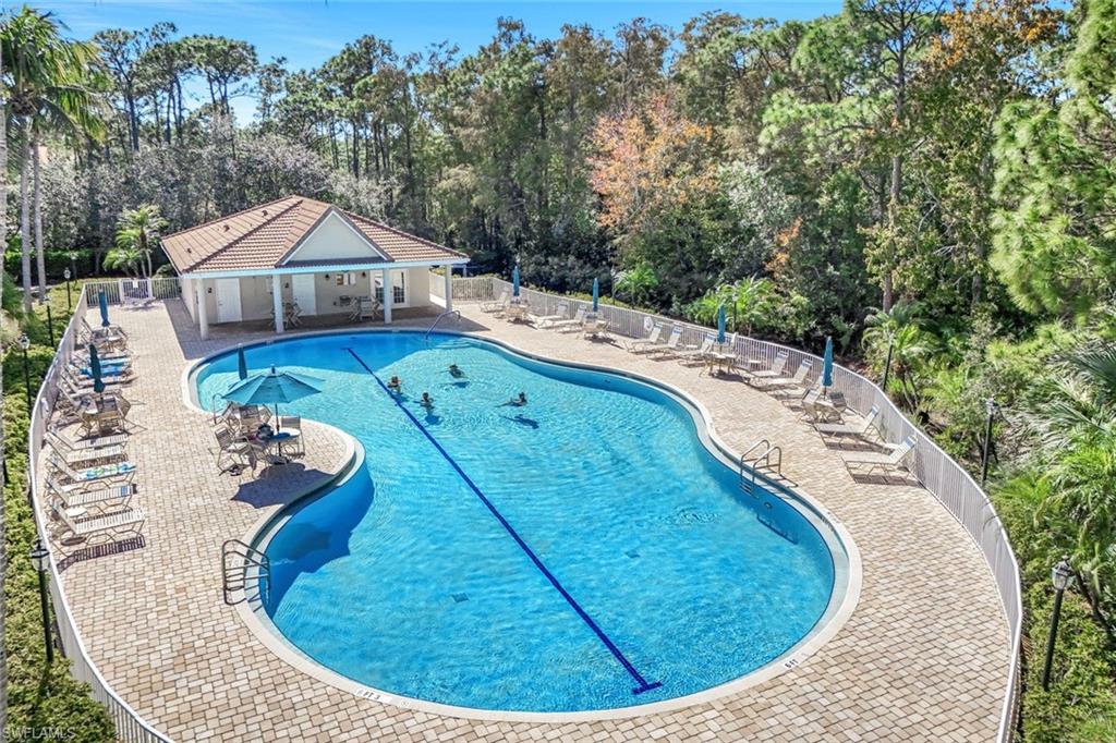 Community pool featuring restrooms and community room.