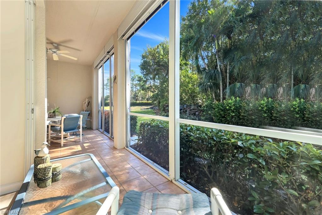 Southern facing rear Lanai with all day sun and manual storm shutters.