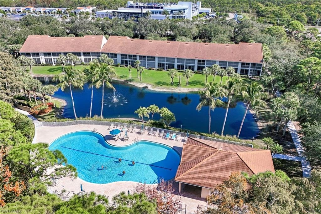Aerial view of community pool.