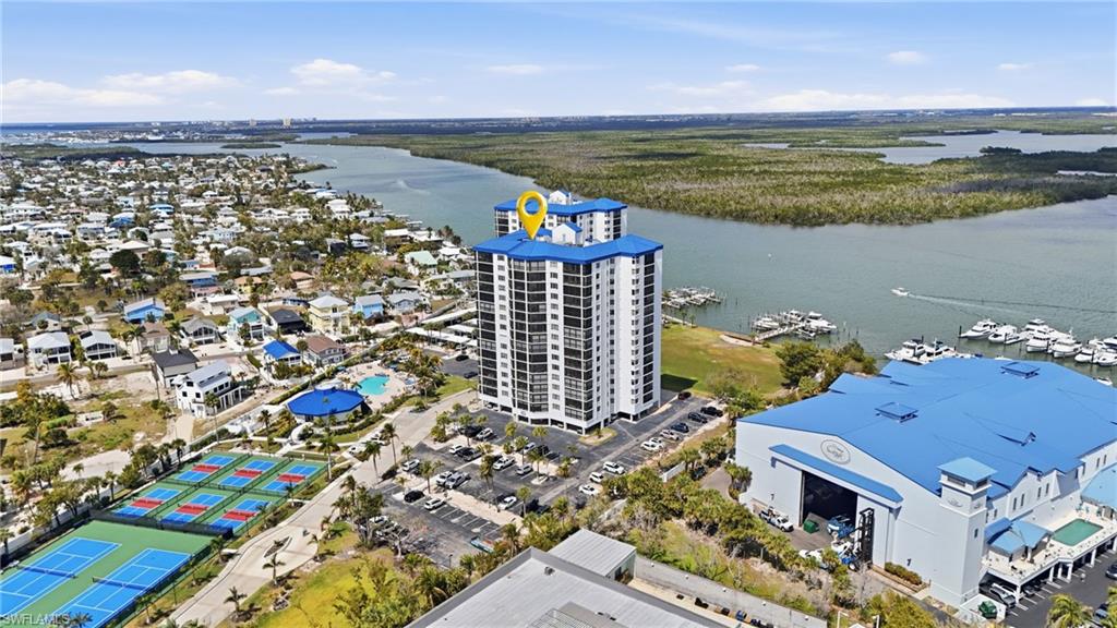 Drone / aerial view of a nearby body of water - Virtually Edited Image