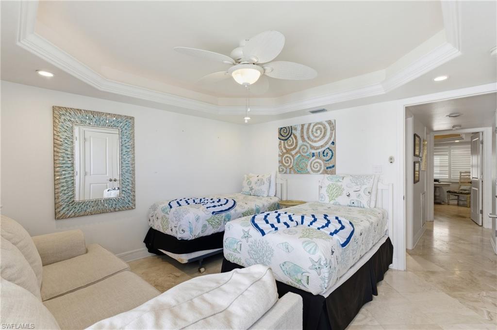 Guest Bedroom #2 with the tray ceiling for added indulgence.  Photo may be digitally enhanced.
