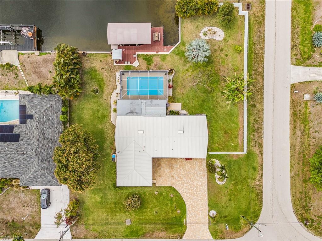 Drone / aerial view of a pool