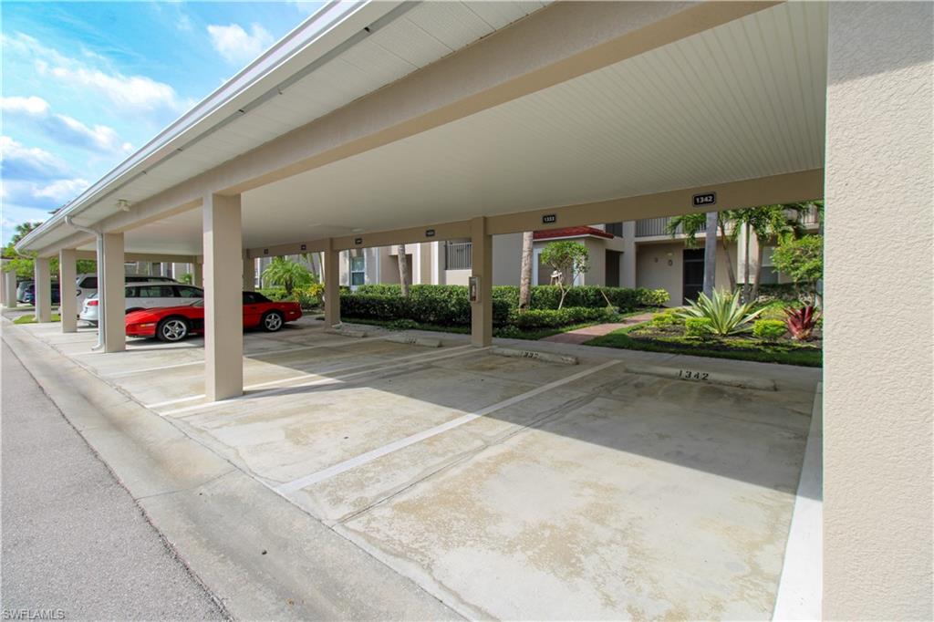 View of covered parking lot