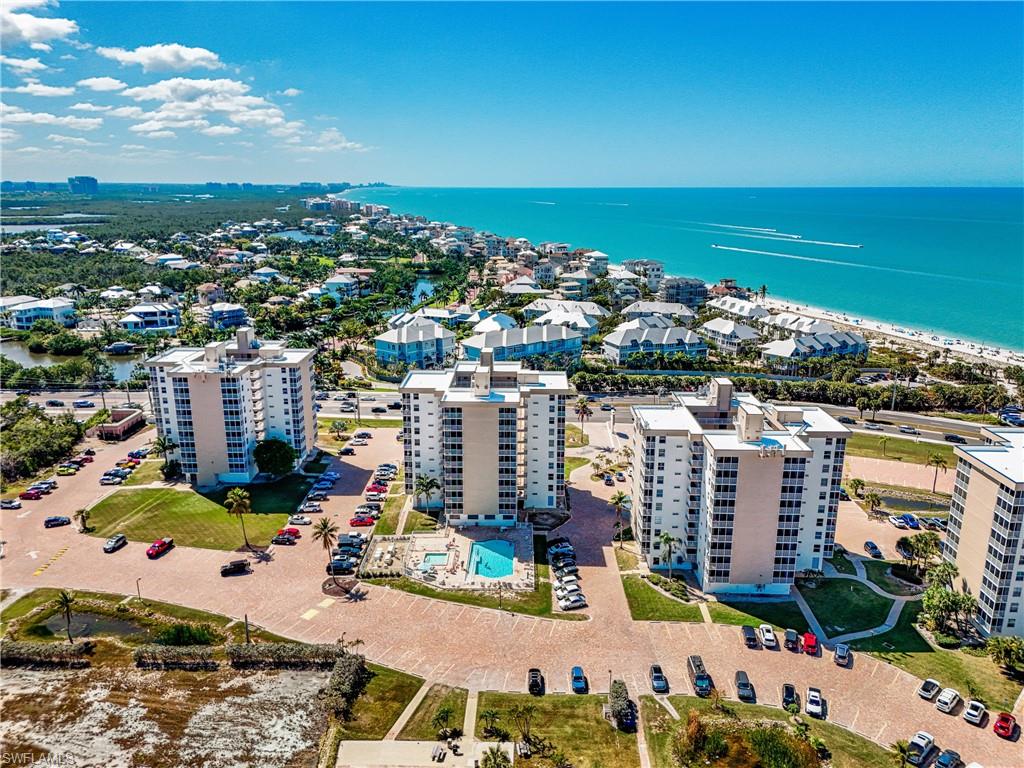Drone / aerial view of a large body of water
