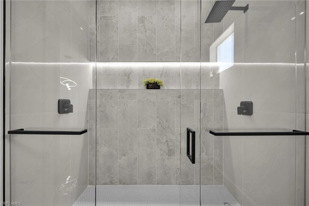 Bathroom with a shower stall