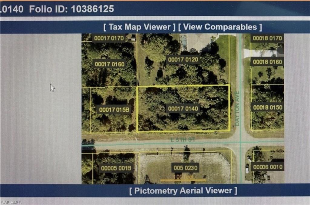 Aerial map of property and surrounding area with property parcel outlined