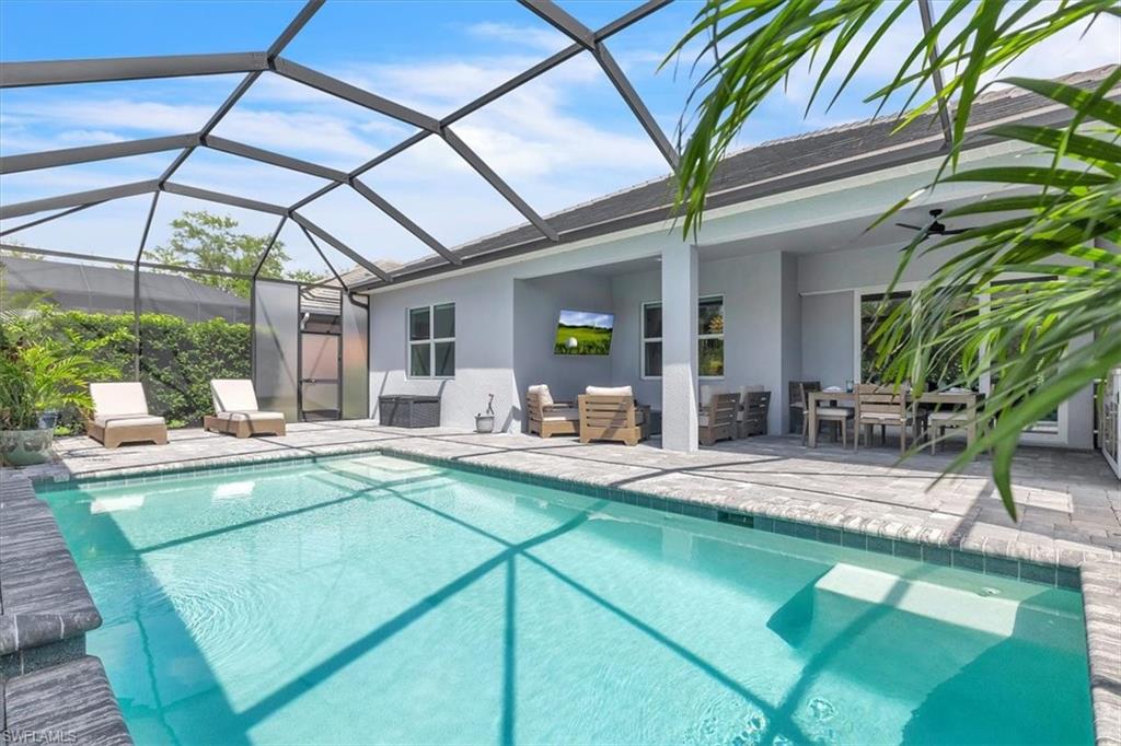 Pool cage is 45’ wide by 22’ deep