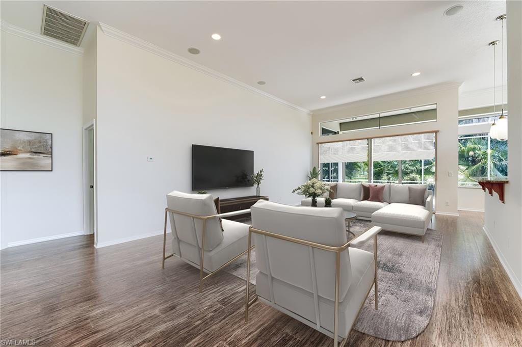 Large living room.  Furniture virtually staged