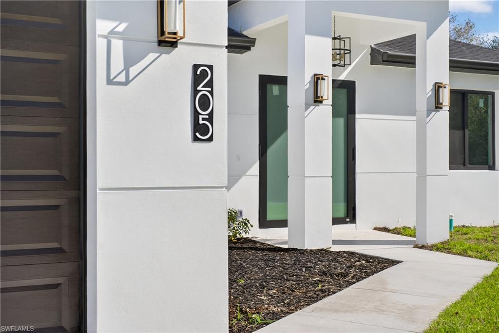 Exterior view of stucco siding