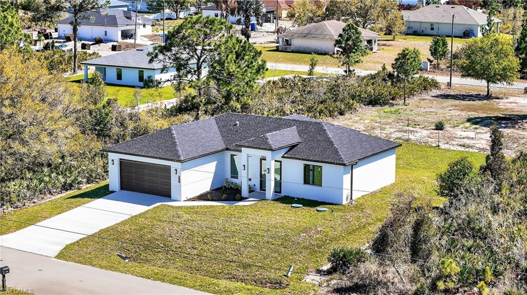 Aerial view of residential area