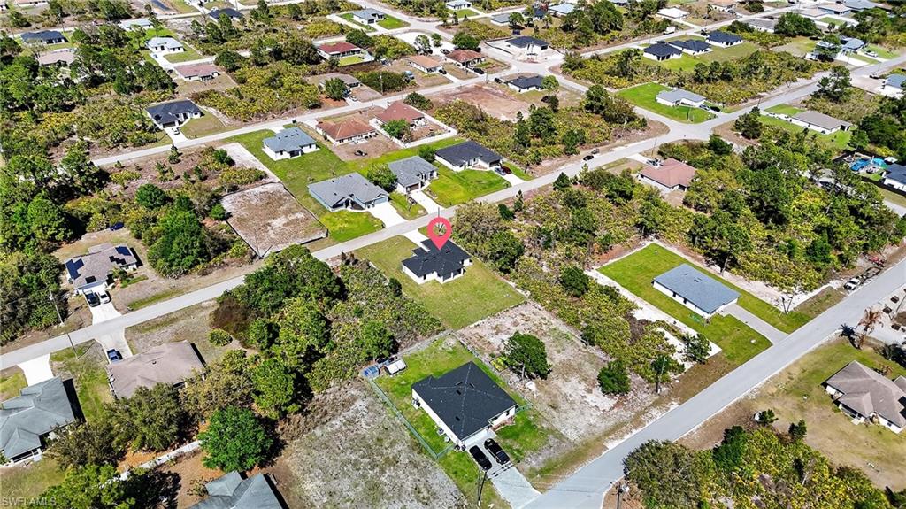 Aerial view of residential area