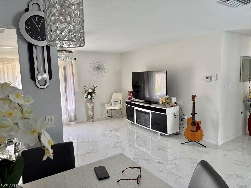 Living area with baseboards