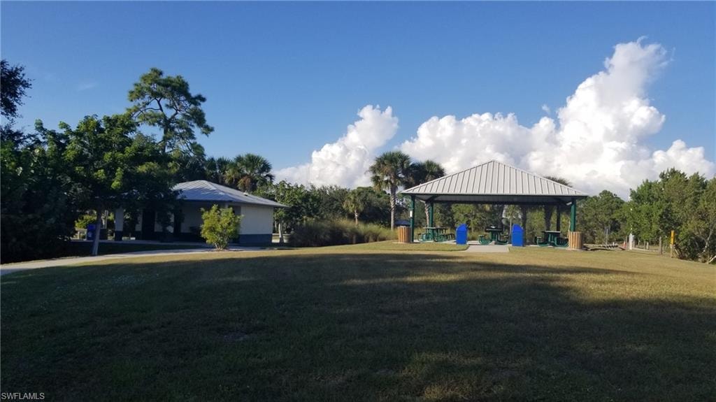 View of yard with a gazebo
