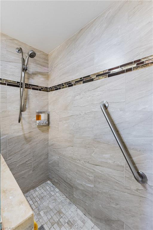 Bathroom with tiled shower