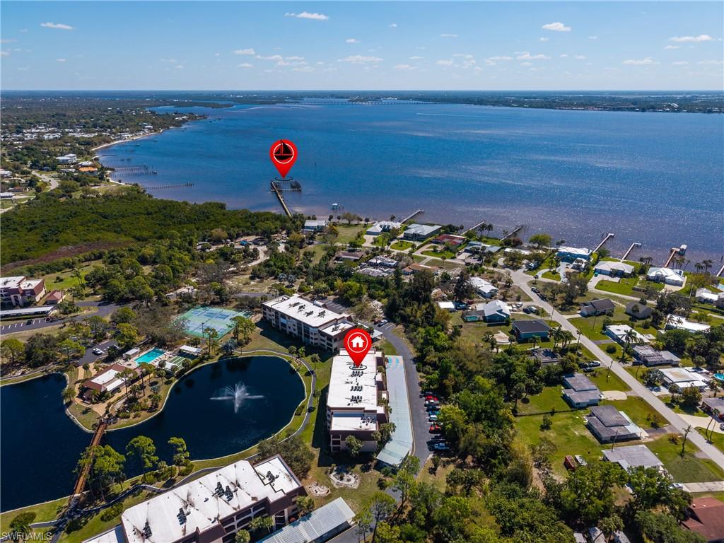 Bird's eye view of a large body of water
