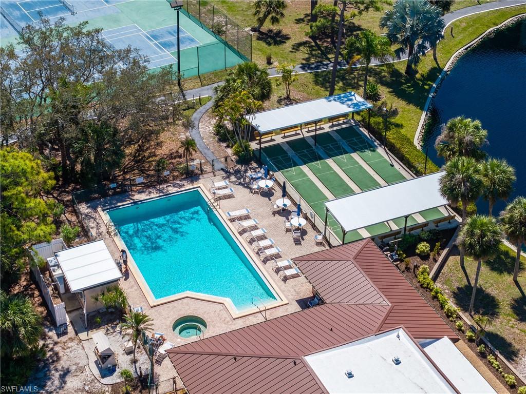 Bird's eye view of a pool