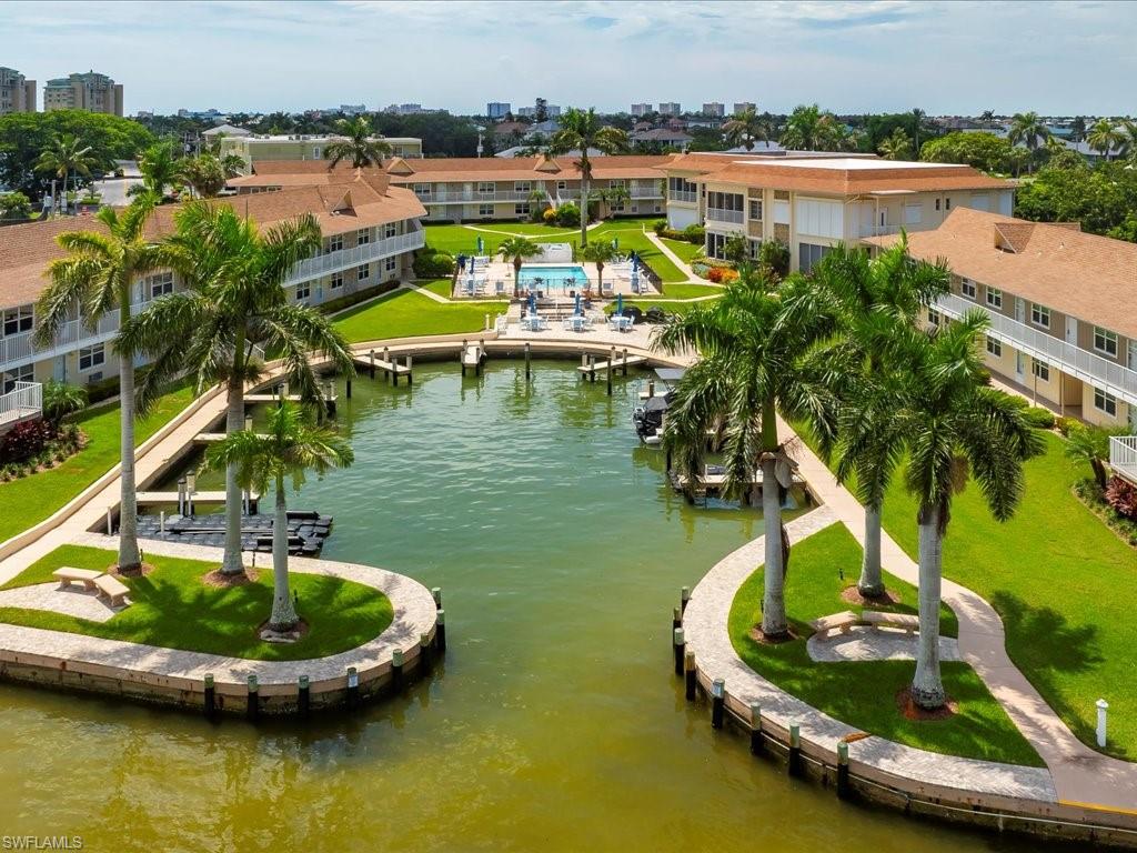 Drone / aerial view of a large body of water