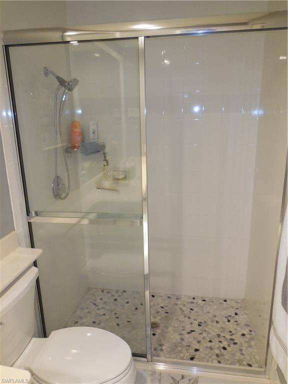 Bathroom with an enclosed shower