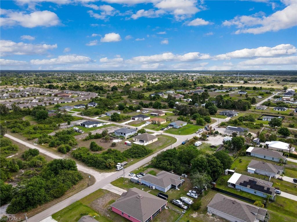 Aerial view of residential area