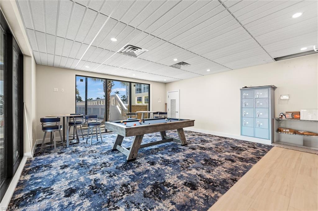 Playroom featuring pool table and recessed lighting