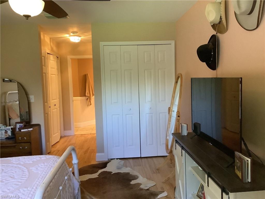 Master bedroom with 2 large closets