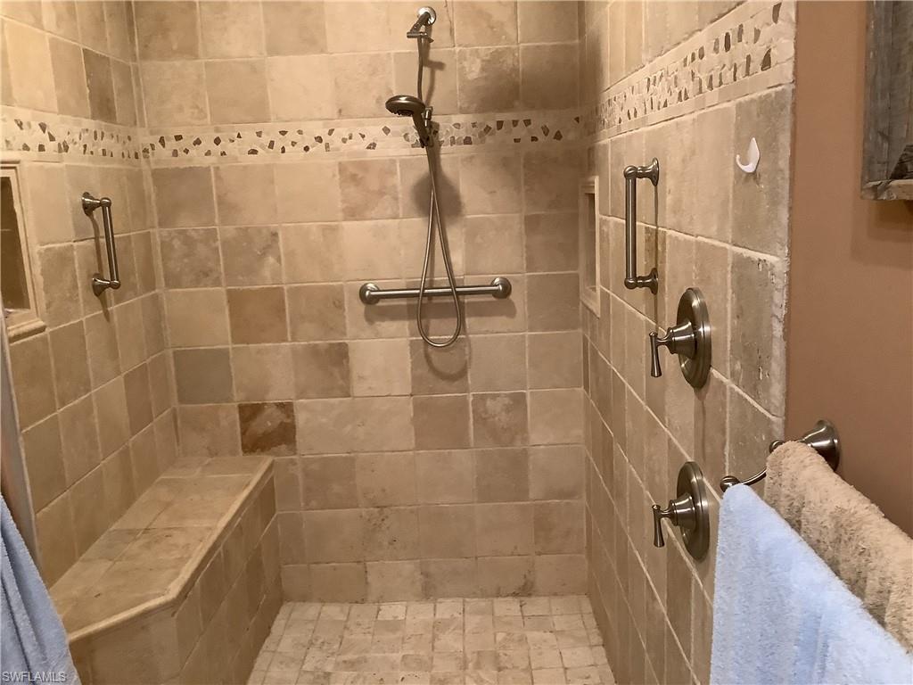 Master shower has multiple shower heads