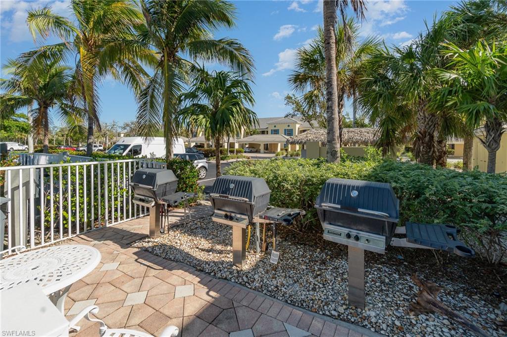 View of patio featuring area for grilling
