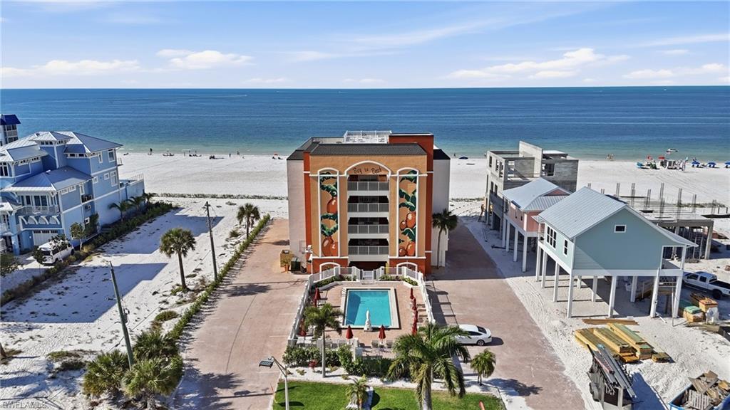 Drone / aerial view of expansive  - Virtually Edited Imagecoastline and a pool area