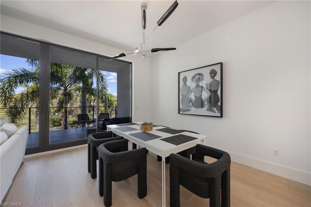 Dining room featuring light wood-type flooring