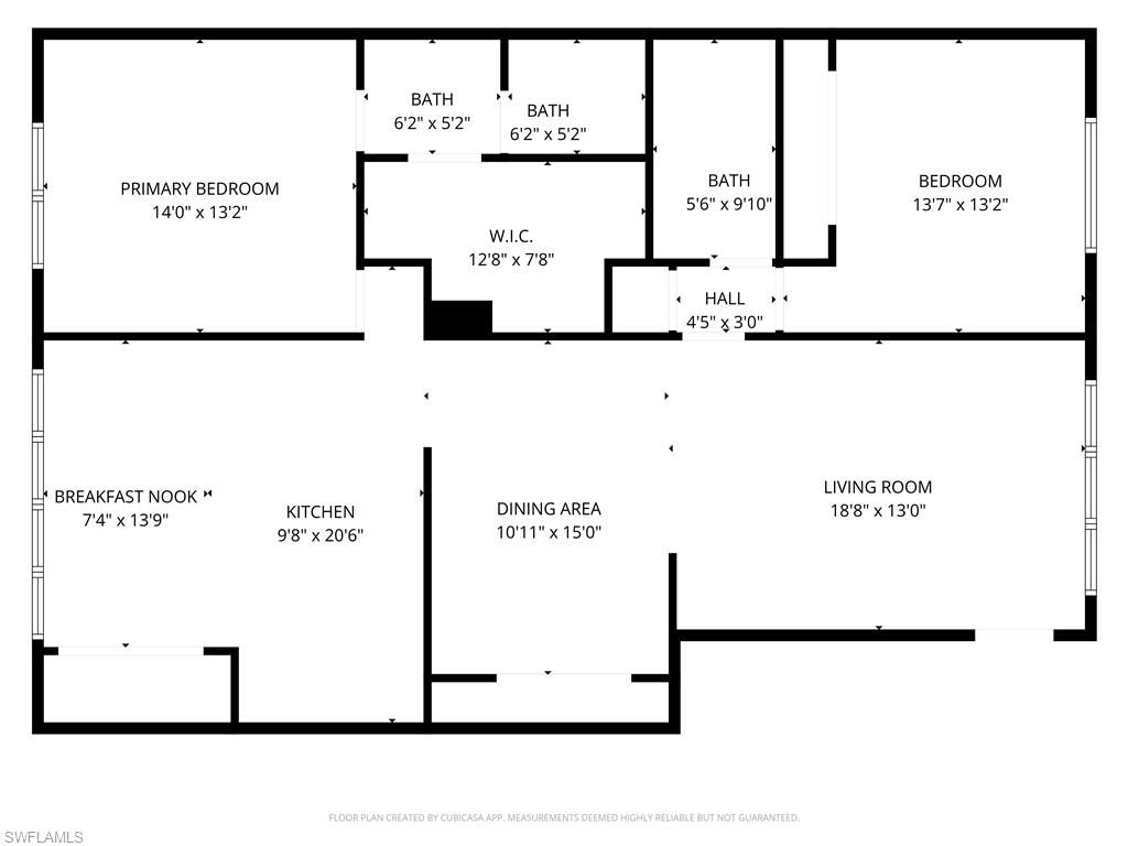 over 1300 sq ft!
