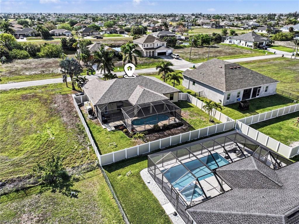 Aerial view of residential area