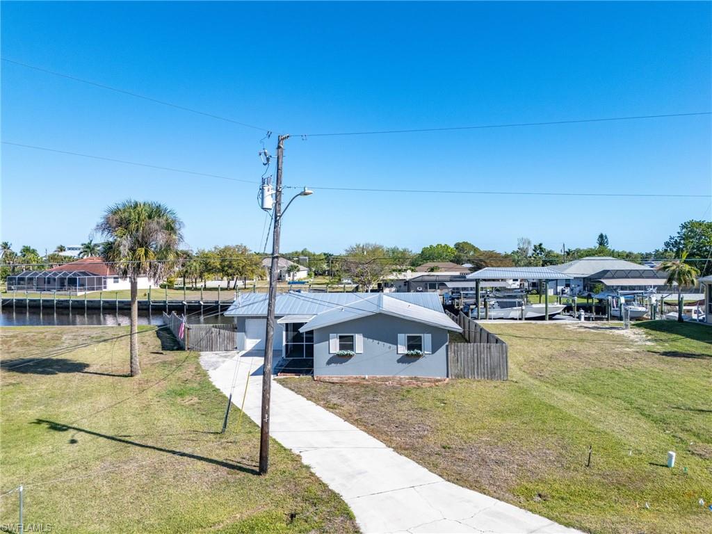 Single story home with a water view