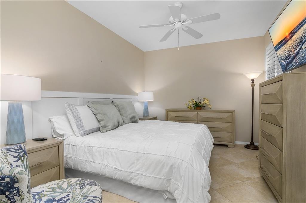 Bedroom featuring a ceiling fan