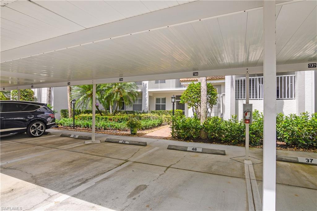 View of covered parking lot
