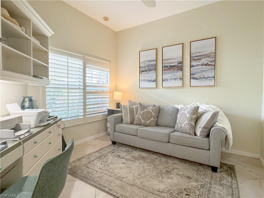View of tiled living room