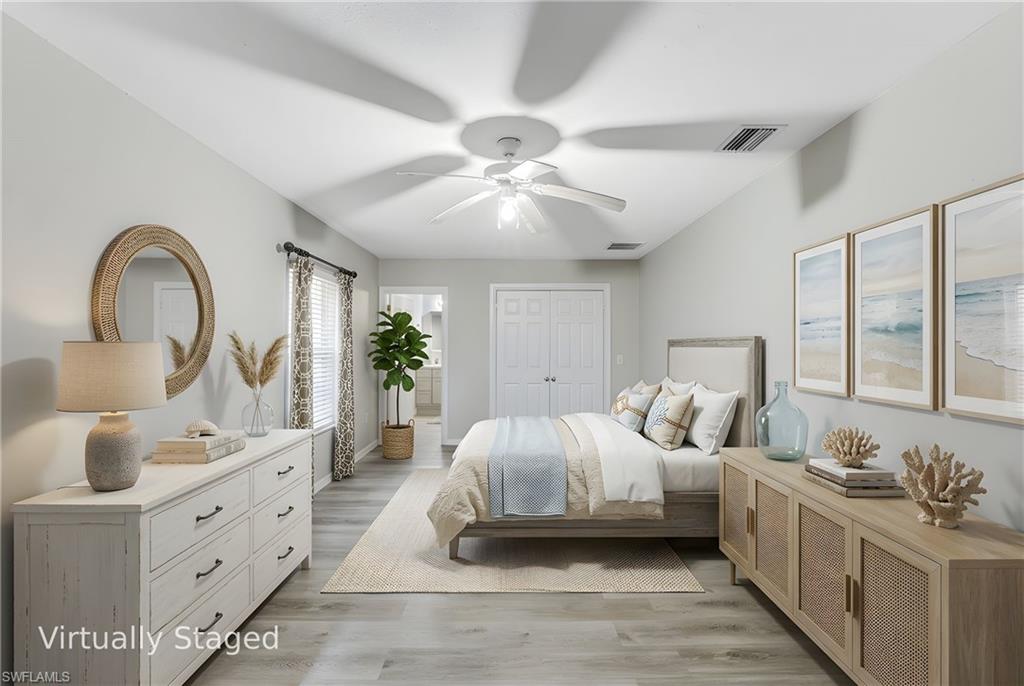 Virtually staged bedroom