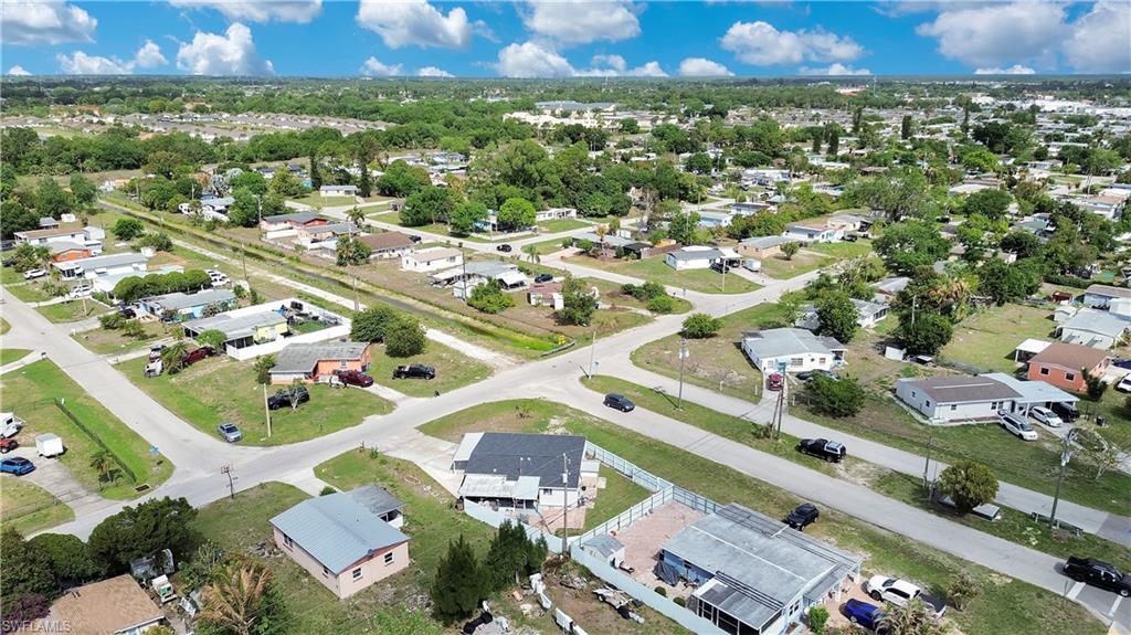 Aerial view of residential area