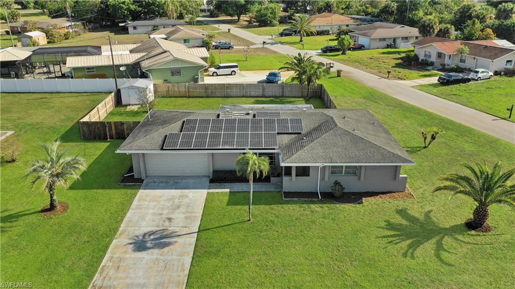 Aerial perspective of suburban area